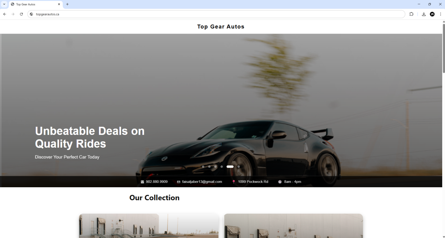 Desktop view of project
